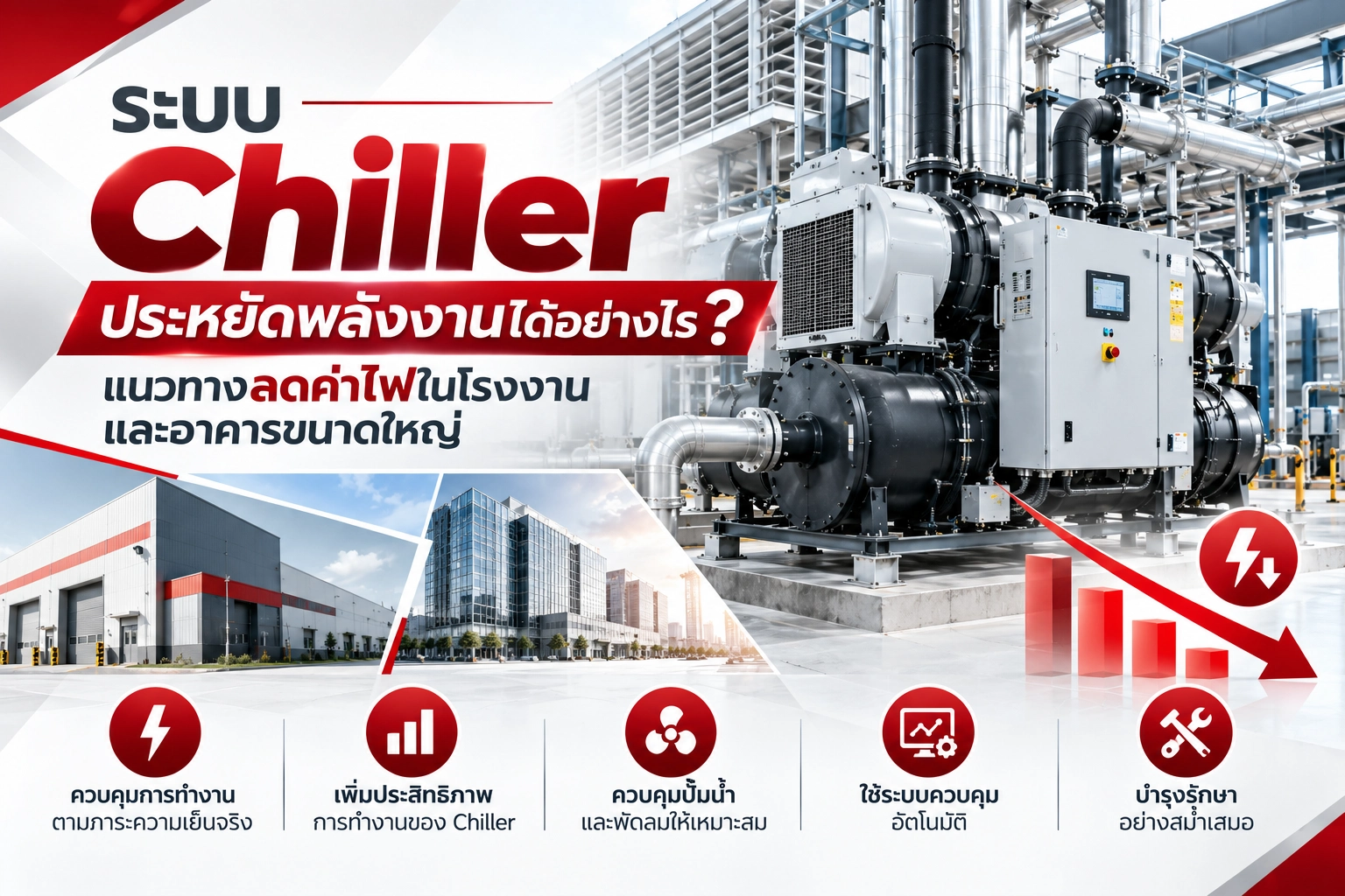 ระบบ Chiller ประหยัดพลังงานได้อย่างไร? แนวทางลดค่าไฟในโรงงานและอาคารขนาดใหญ่